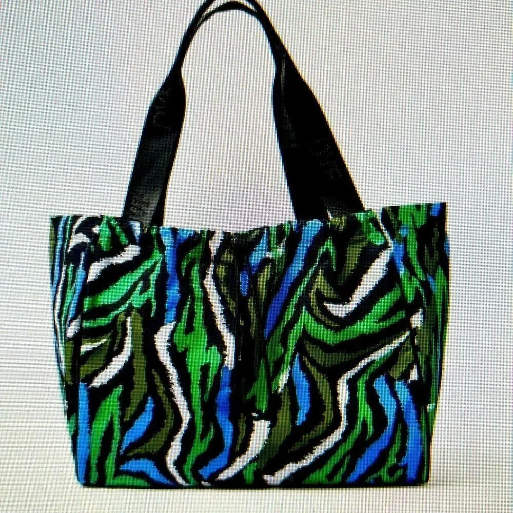 DVFDisco Zebra 🦓 Green Jungle Stripes tote and shoulder bagGetAWAY🏃‍♀️ in St…